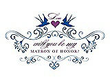 Front View Thumbnail - Royal Blue & Orchid Will You Be My Matron of Honor Card - Classic