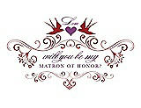 Front View Thumbnail - Ribbon Red & Orchid Will You Be My Matron of Honor Card - Classic