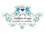Front View Thumbnail - Turquoise & Orchid Will You Be My Matron of Honor Card - Classic
