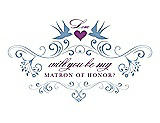 Front View Thumbnail - Windsor Blue & Orchid Will You Be My Matron of Honor Card - Classic