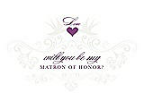 Front View Thumbnail - White & Orchid Will You Be My Matron of Honor Card - Classic