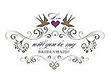 Front View Thumbnail - Antique Gold & Orchid Will You Be My Bridesmaid Card - Classic