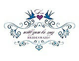 Front View Thumbnail - Cerulean & Orchid Will You Be My Bridesmaid Card - Classic