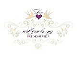 Front View Thumbnail - Corn Silk & Orchid Will You Be My Bridesmaid Card - Classic