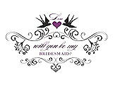 Front View Thumbnail - Graphite & Orchid Will You Be My Bridesmaid Card - Classic