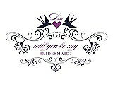 Front View Thumbnail - Navy Blue & Orchid Will You Be My Bridesmaid Card - Classic