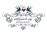 Front View Thumbnail - Peacock Teal & Orchid Will You Be My Bridesmaid Card - Classic