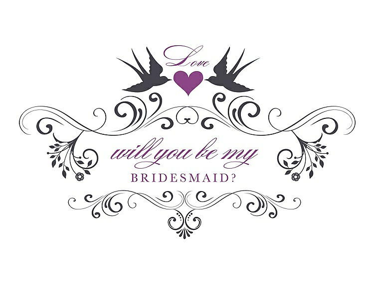 Front View - Stormy & Orchid Will You Be My Bridesmaid Card - Classic