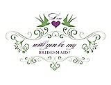 Front View Thumbnail - Appletini & Orchid Will You Be My Bridesmaid Card - Classic