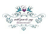 Front View Thumbnail - Aquamarine & Orchid Will You Be My Bridesmaid Card - Classic