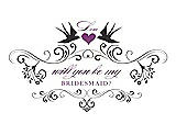 Front View Thumbnail - Black & Orchid Will You Be My Bridesmaid Card - Classic