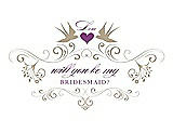 Front View Thumbnail - Champagne & Orchid Will You Be My Bridesmaid Card - Classic