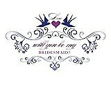 Front View Thumbnail - Electric Blue & Orchid Will You Be My Bridesmaid Card - Classic