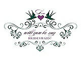 Front View Thumbnail - Hunter Green & Orchid Will You Be My Bridesmaid Card - Classic