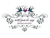 Front View Thumbnail - Marine & Orchid Will You Be My Bridesmaid Card - Classic