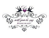 Front View Thumbnail - Midnight Navy & Orchid Will You Be My Bridesmaid Card - Classic