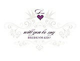Front View Thumbnail - Marshmallow & Orchid Will You Be My Bridesmaid Card - Classic