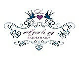 Front View Thumbnail - Ocean Blue & Orchid Will You Be My Bridesmaid Card - Classic