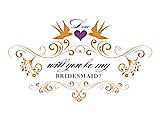 Front View Thumbnail - Orange Crush & Orchid Will You Be My Bridesmaid Card - Classic