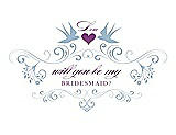 Front View Thumbnail - Pale Blue & Orchid Will You Be My Bridesmaid Card - Classic