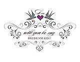 Front View Thumbnail - Pewter & Orchid Will You Be My Bridesmaid Card - Classic