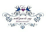 Front View Thumbnail - Royal Blue & Orchid Will You Be My Bridesmaid Card - Classic