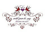 Front View Thumbnail - Ribbon Red & Orchid Will You Be My Bridesmaid Card - Classic