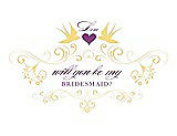 Front View Thumbnail - Sunflower & Orchid Will You Be My Bridesmaid Card - Classic