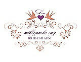 Front View Thumbnail - Tangerine & Orchid Will You Be My Bridesmaid Card - Classic