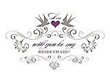 Front View Thumbnail - Taupe & Orchid Will You Be My Bridesmaid Card - Classic