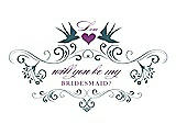 Front View Thumbnail - Teal & Orchid Will You Be My Bridesmaid Card - Classic