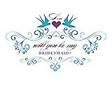 Front View Thumbnail - Turquoise & Orchid Will You Be My Bridesmaid Card - Classic