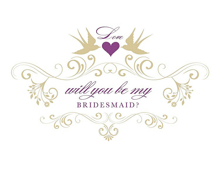 Front View - Venetian Gold & Orchid Will You Be My Bridesmaid Card - Classic