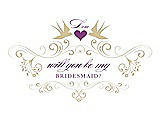 Front View Thumbnail - Venetian Gold & Orchid Will You Be My Bridesmaid Card - Classic