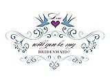 Front View Thumbnail - Windsor Blue & Orchid Will You Be My Bridesmaid Card - Classic