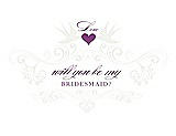 Front View Thumbnail - White & Orchid Will You Be My Bridesmaid Card - Classic