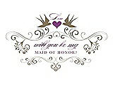 Front View Thumbnail - Antique Gold & Orchid Will You Be My Maid of Honor Card - Classic
