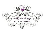 Front View Thumbnail - Charcoal Gray & Orchid Will You Be My Maid of Honor Card - Classic