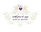 Front View Thumbnail - Corn Silk & Orchid Will You Be My Maid of Honor Card - Classic