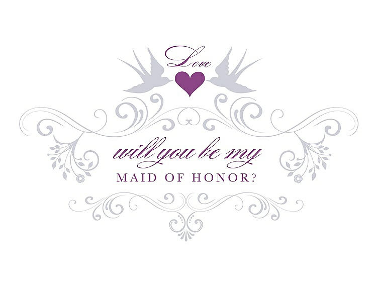 Front View - Dove & Orchid Will You Be My Maid of Honor Card - Classic