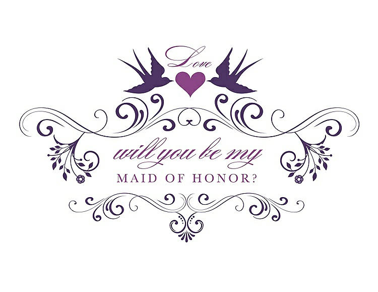 Front View - Majestic & Orchid Will You Be My Maid of Honor Card - Classic