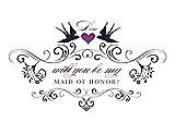 Front View Thumbnail - Navy Blue & Orchid Will You Be My Maid of Honor Card - Classic