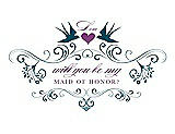 Front View Thumbnail - Peacock Teal & Orchid Will You Be My Maid of Honor Card - Classic