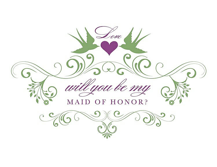 Front View - Apple Slice & Orchid Will You Be My Maid of Honor Card - Classic