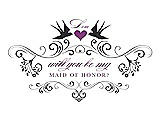 Front View Thumbnail - Black & Orchid Will You Be My Maid of Honor Card - Classic