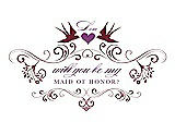 Front View Thumbnail - Burgundy & Orchid Will You Be My Maid of Honor Card - Classic