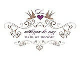 Front View Thumbnail - Cappuccino & Orchid Will You Be My Maid of Honor Card - Classic