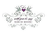 Front View Thumbnail - Celadon & Orchid Will You Be My Maid of Honor Card - Classic