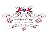 Front View Thumbnail - Pantone Honeysuckle & Orchid Will You Be My Maid of Honor Card - Classic