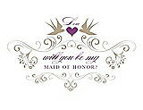 Front View Thumbnail - Champagne & Orchid Will You Be My Maid of Honor Card - Classic